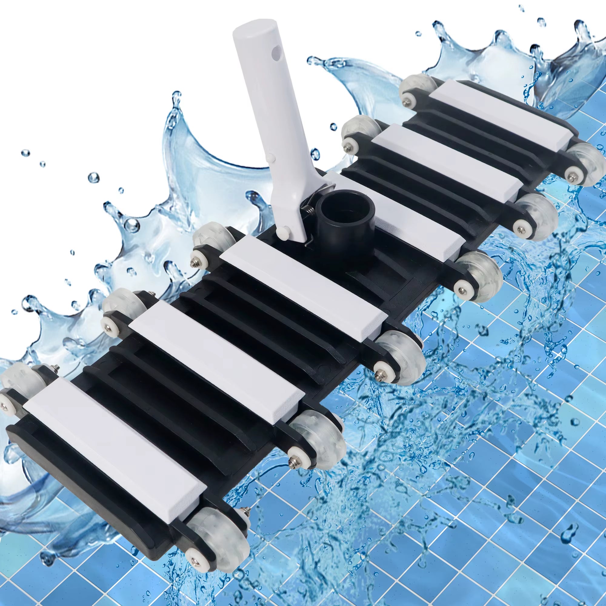 1Pc Extra-Wide Deep Cleaning Pool Vacuum Head,Compatible with Standard Pool Poles & Hoses for All Pool Surfaces