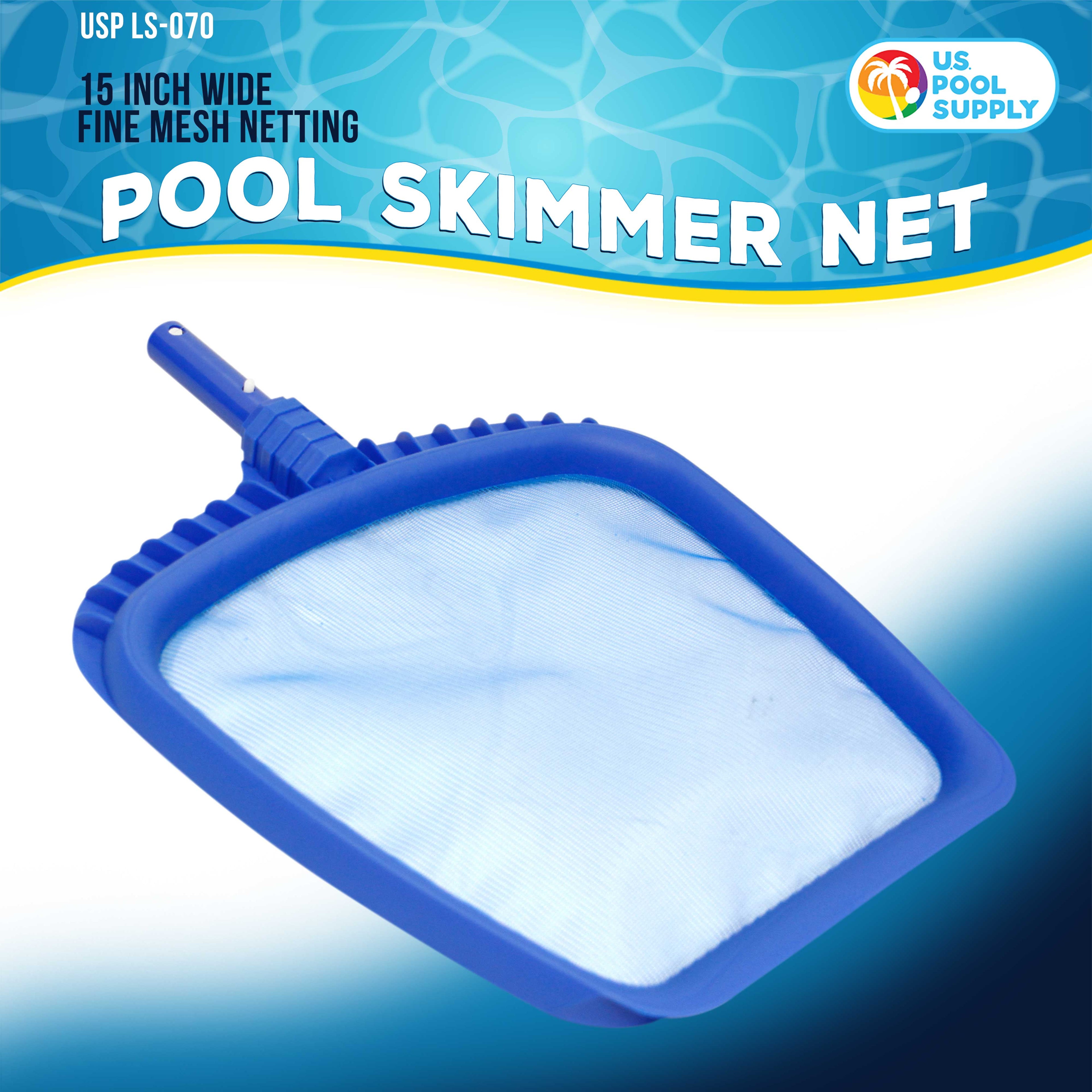 Professional Heavy Duty Large 15" X 16" Swimming Pool Leaf Skimmer Net - Fine Mesh Netting, Easy Scoop Edge - Fast Cleaning, Debris Pickup Removal - Fits Standard Swimming Pool Poles
