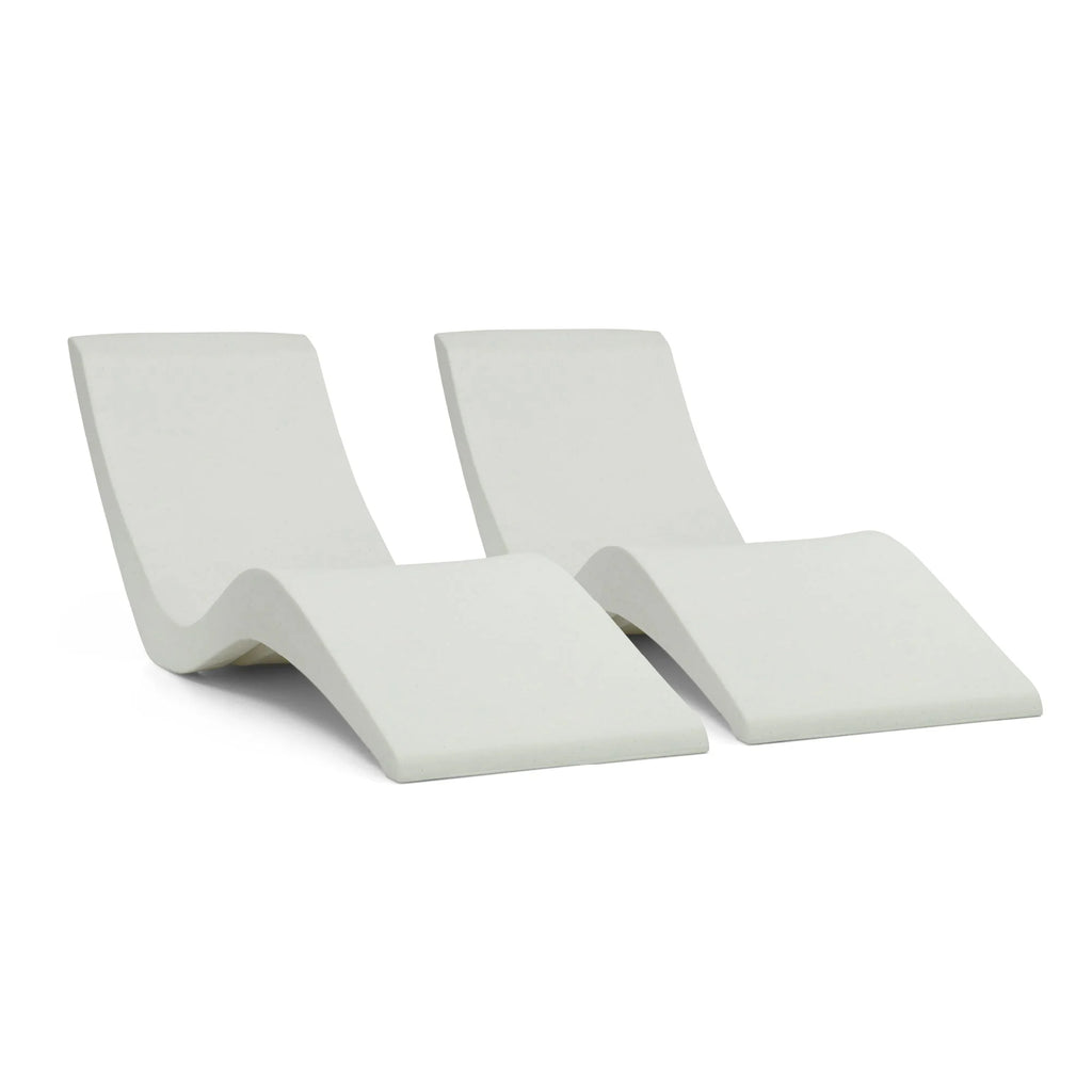 In-Pool Chaise Lounge Chairs for 0-9 In. of Water - All Weather Resistant, No Plugs/Tools Needed - (Set of 2)