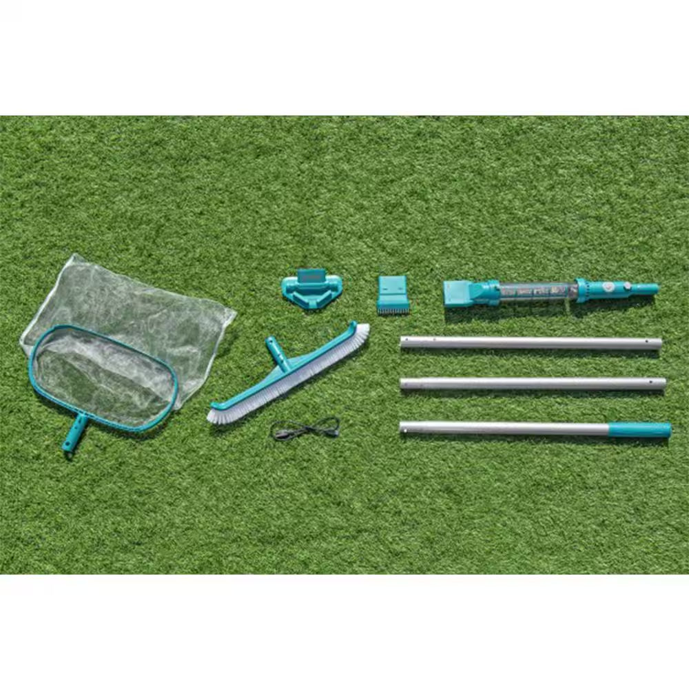 Aquasurge Swimming Pool Maintenance Accessory Kit with Pool Vacuum and Skimmer