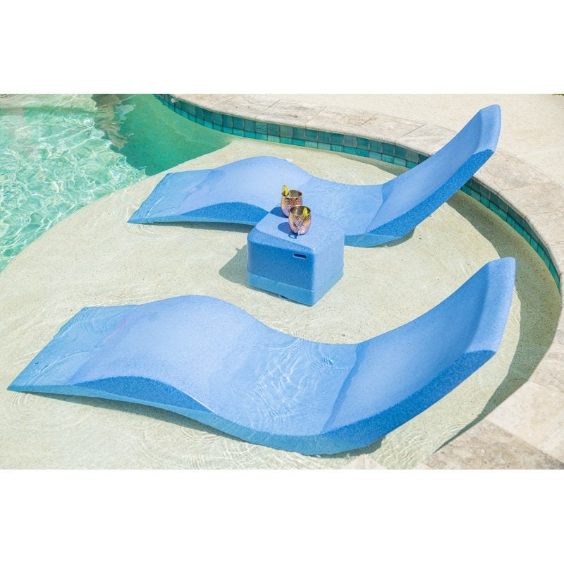 In-Pool Chaise Lounge Chairs for 0-9 In. of Water - All Weather Resistant, No Plugs/Tools Needed - (Set of 2)