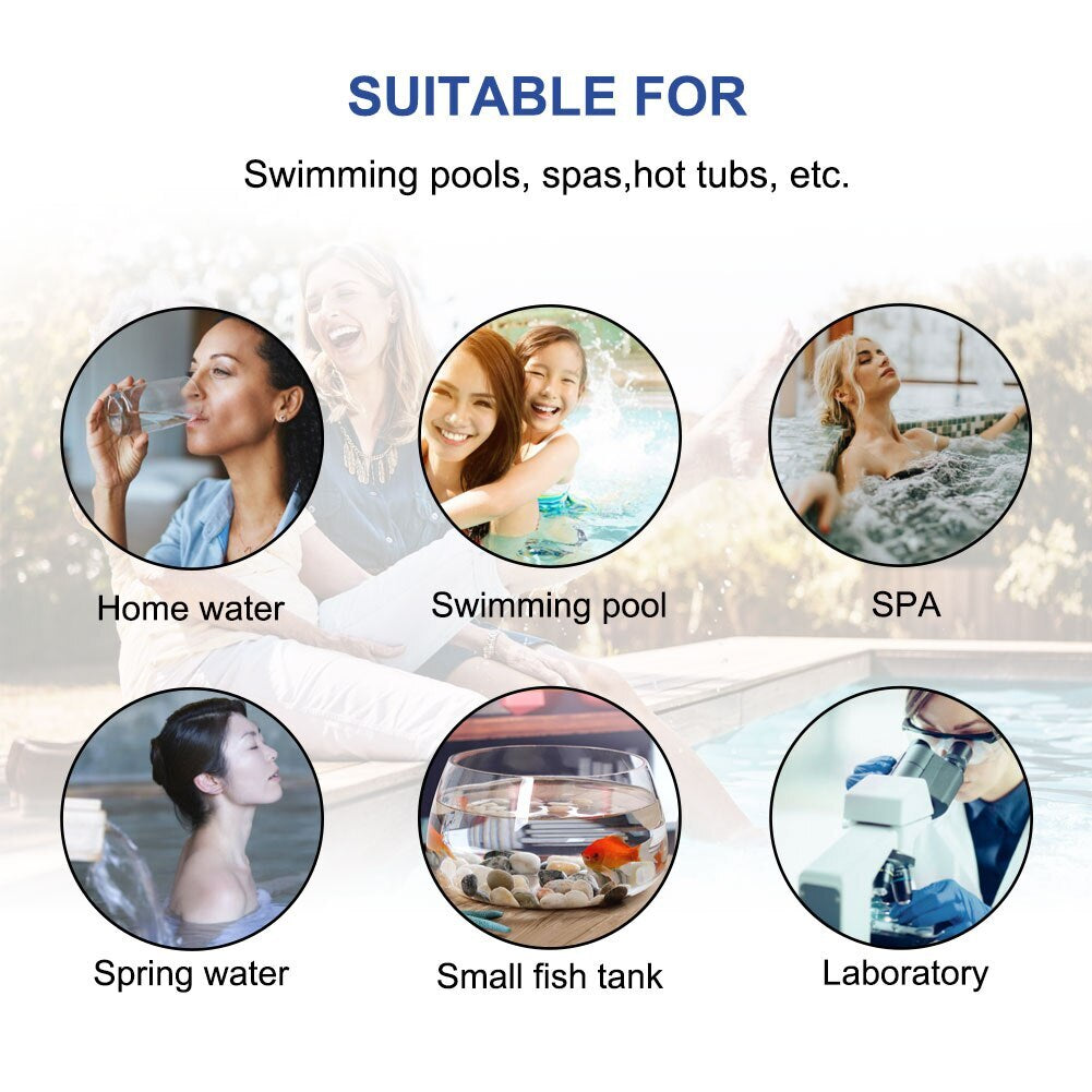 6 in 1 Chlorine Dip Test Strips Hot Tub SPA Swimming Pool PH Tester Paper Bottle
