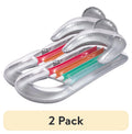 (2 Pack)  Deluxe Lounge, Inflatable Pool Float, Silver, Age 14 & Up, Unisex