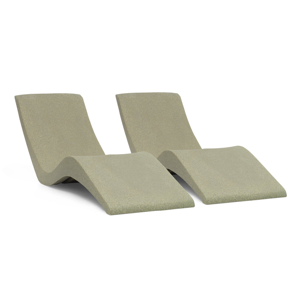 In-Pool Chaise Lounge Chairs for 0-9 In. of Water - All Weather Resistant, No Plugs/Tools Needed - (Set of 2)