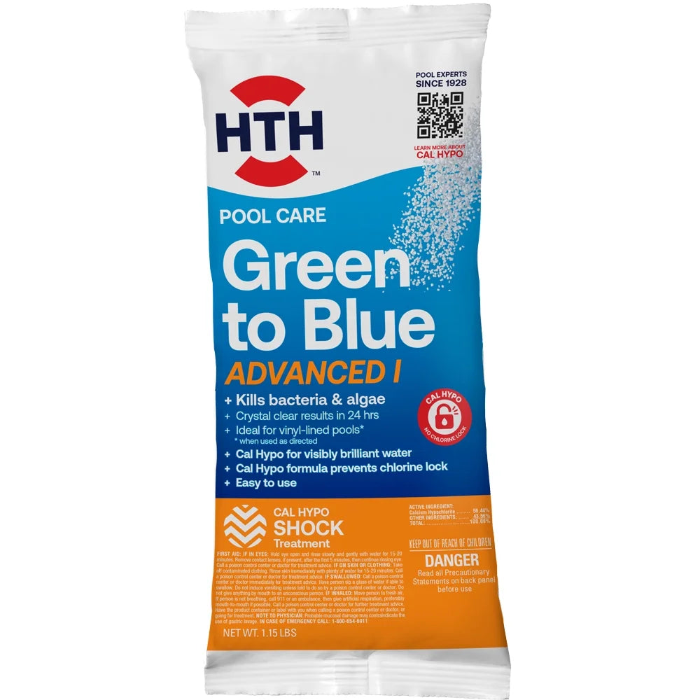 Green to Blue Pool Shock Kit — Granules (Form), 4 Lb — Pool Shock Treatment for Algae Removal and Water Clarification