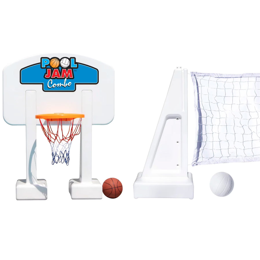 Pool Jam Combo Basketball and Volleyball Inground Swimming Pool Water Games