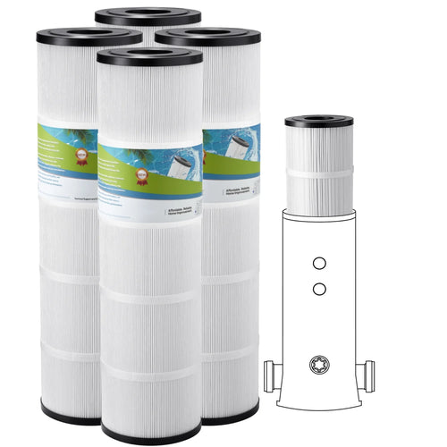 4Pcs Pool Filter Cartridge, Quadruple 105 Sq. Ft, Hot Tub and Spa Filter Cartridge Replacement, Pentair CCP320, Pleatco Pcc80-Pak4L, for Children & Animals, Simple to Maintain