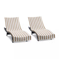 Arkwright California Cabana Chaise Lounge Cover - (Pack of 2) 100% Cotton Terry Towels, Pool Chair Covers for Outdoor Beach Furniture, 30 X 85 In