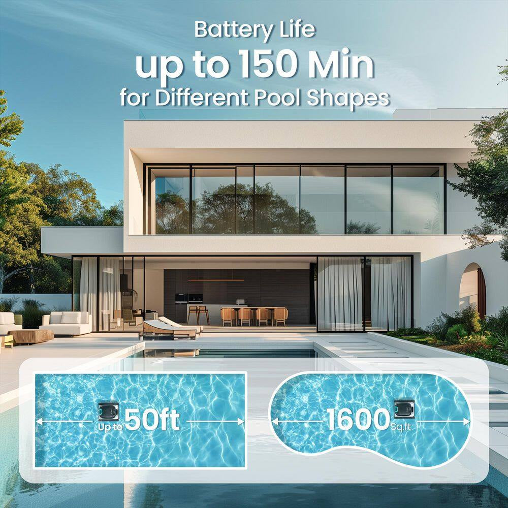 Scuba N1 Cordless Robotic Pool Vacuum-Automatic Pool Vacuum for In-Ground Pools up to 1600 Sq. Ft. White