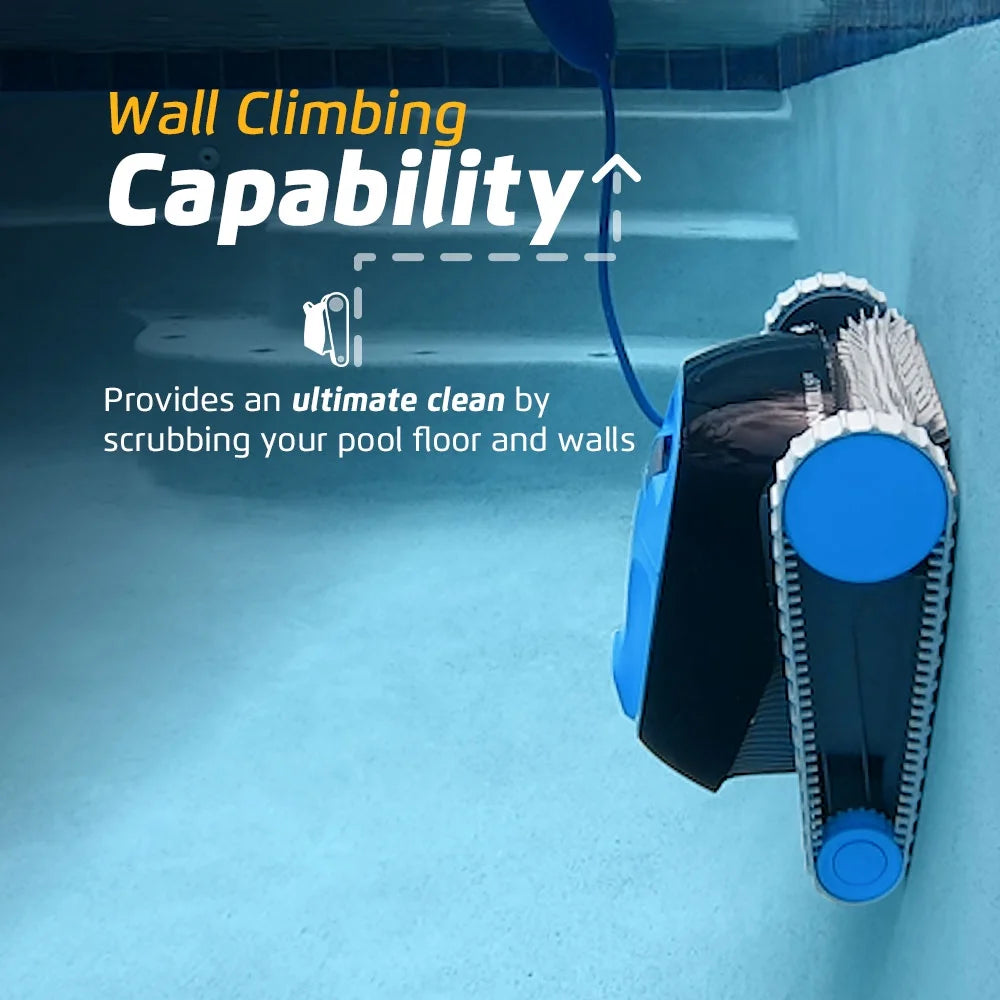 Nautilus CC Robotic Pool Vacuum Cleaner All Pools up to 33 FT - Wall Climbing Scrubber Brush