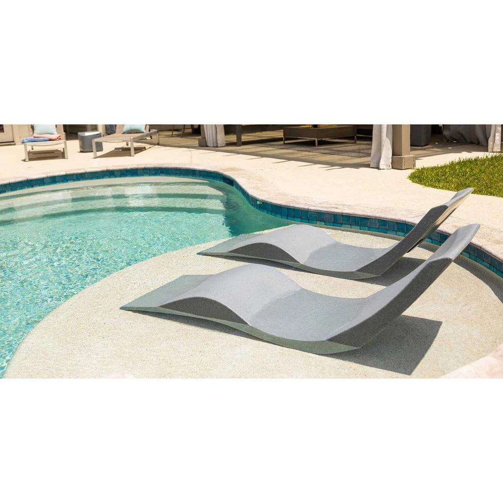 In-Pool Chaise Lounge Chairs for 0-9 In. of Water - All Weather Resistant, No Plugs/Tools Needed - (Set of 2)
