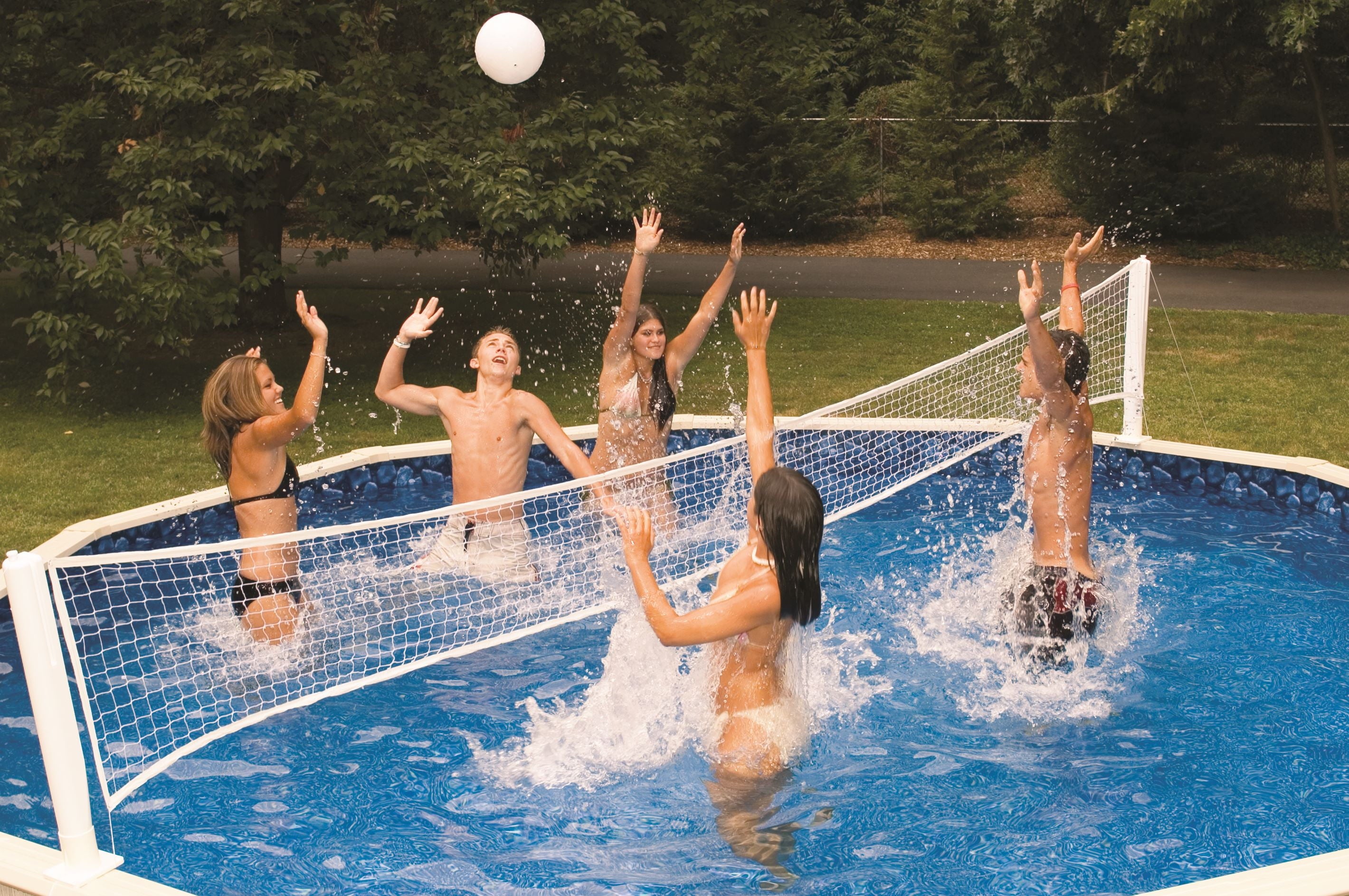 Pool Jam Combo Basketball and Volleyball Inground Swimming Pool Water Games
