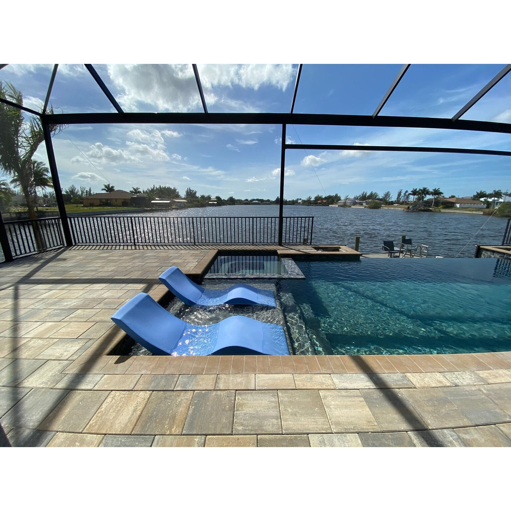 In-Pool Chaise Lounge Chairs for 0-9 In. of Water - All Weather Resistant, No Plugs/Tools Needed - (Set of 2)